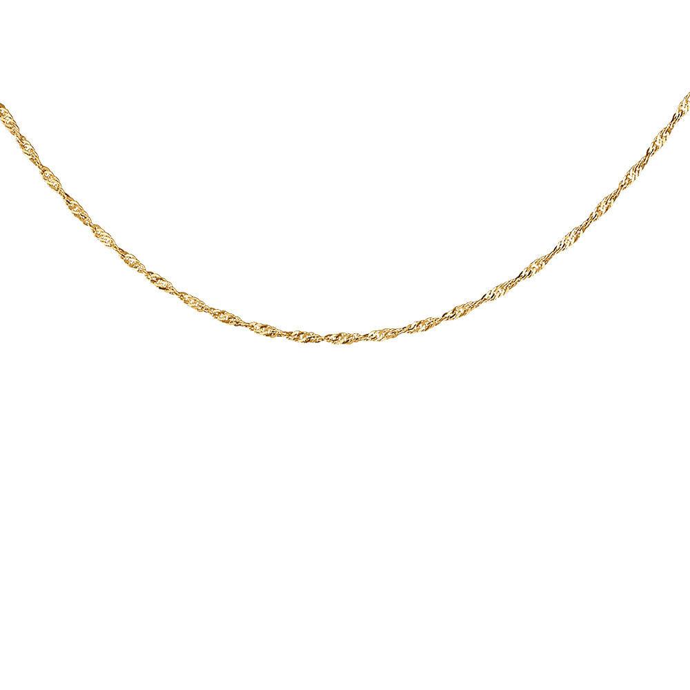 Cha�ne en plaqu� or maille Singapour longueur 40cm - Vue 2