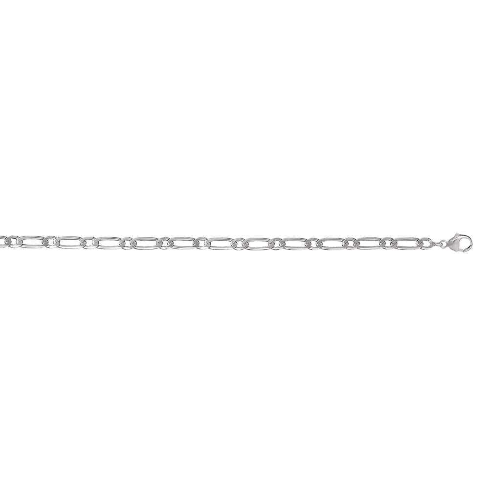 Cha�ne en argent maille Hawa� 1+1 largeur 5mm et longueur 55cm - Vue 2