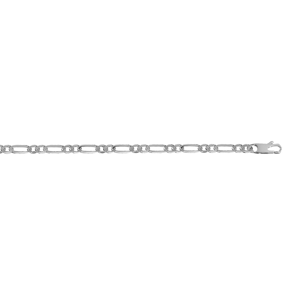 Cha�ne en argent rhodi� maille Hawa� 1+2 largeur 6mm et longueur 50cm - Vue 2