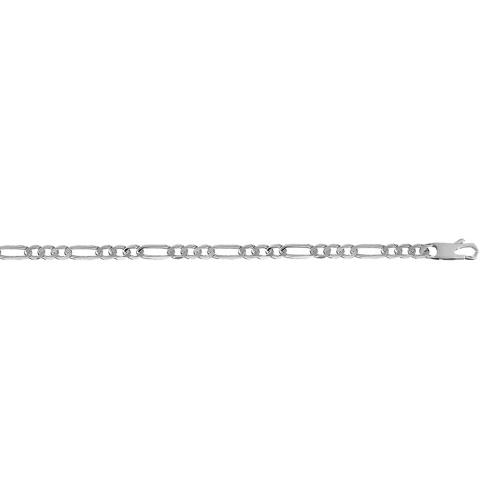 Cha�ne en argent rhodi� maille Hawa� 1+3 largeur 6mm et longueur 50cm - Vue 2