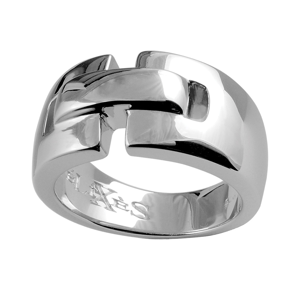 Bague Elix�s en argent massif rhodi� avec barrette sur le dessus - Vue 2