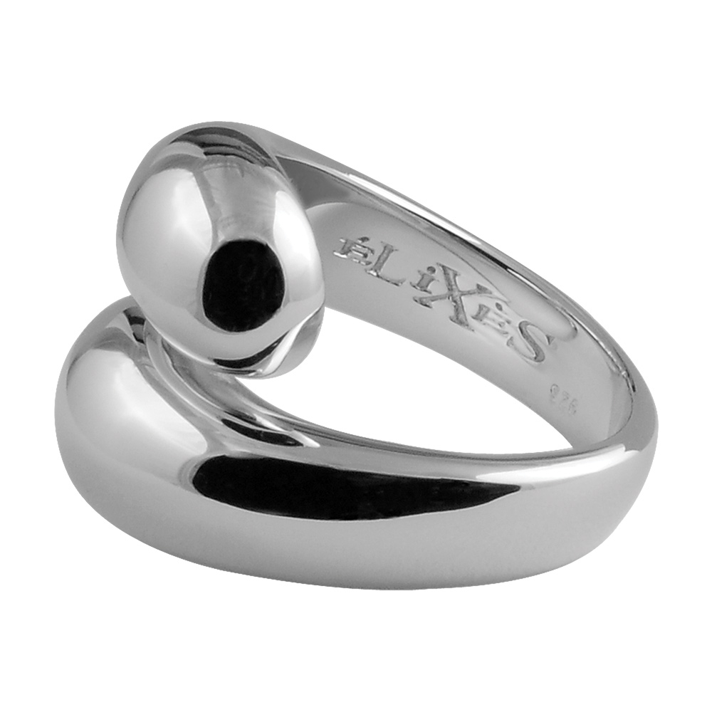 Bague Elix�s en argent massif rhodi� 1 brin tournant - Vue 2