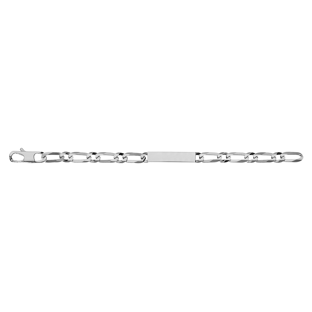 Gourmette en argent maille Hawa� 1+1 largeur 8mm et longueur 21cm - Vue 3