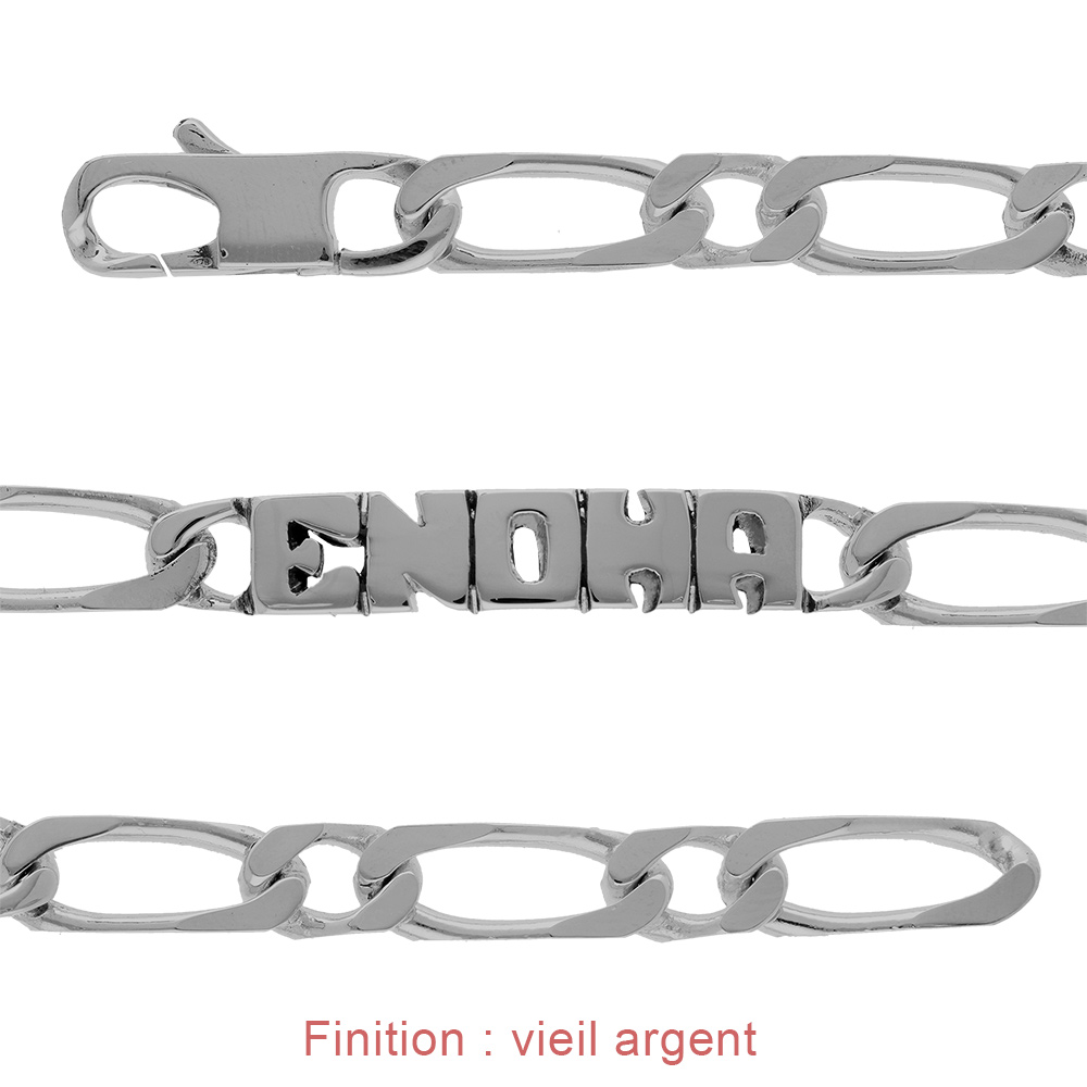 Gourmette argent d�coup�e main � votre pr�nom - Vue 3