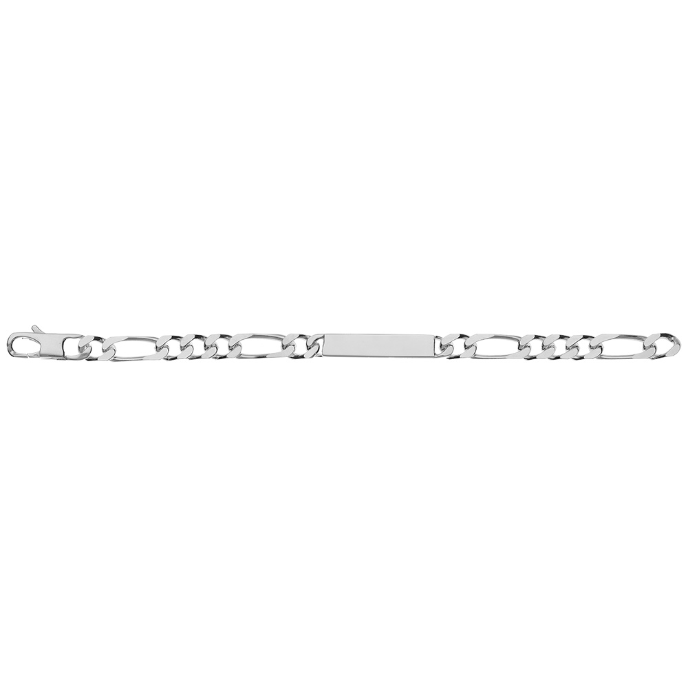 Gourmette en argent maille figaro 1+3 largeur 8mm et longueur 21cm - Vue 3