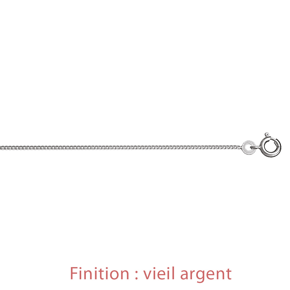 Cha�ne en argent maille serr�e largeur 1,2mm et longueur 45cm - Vue 3