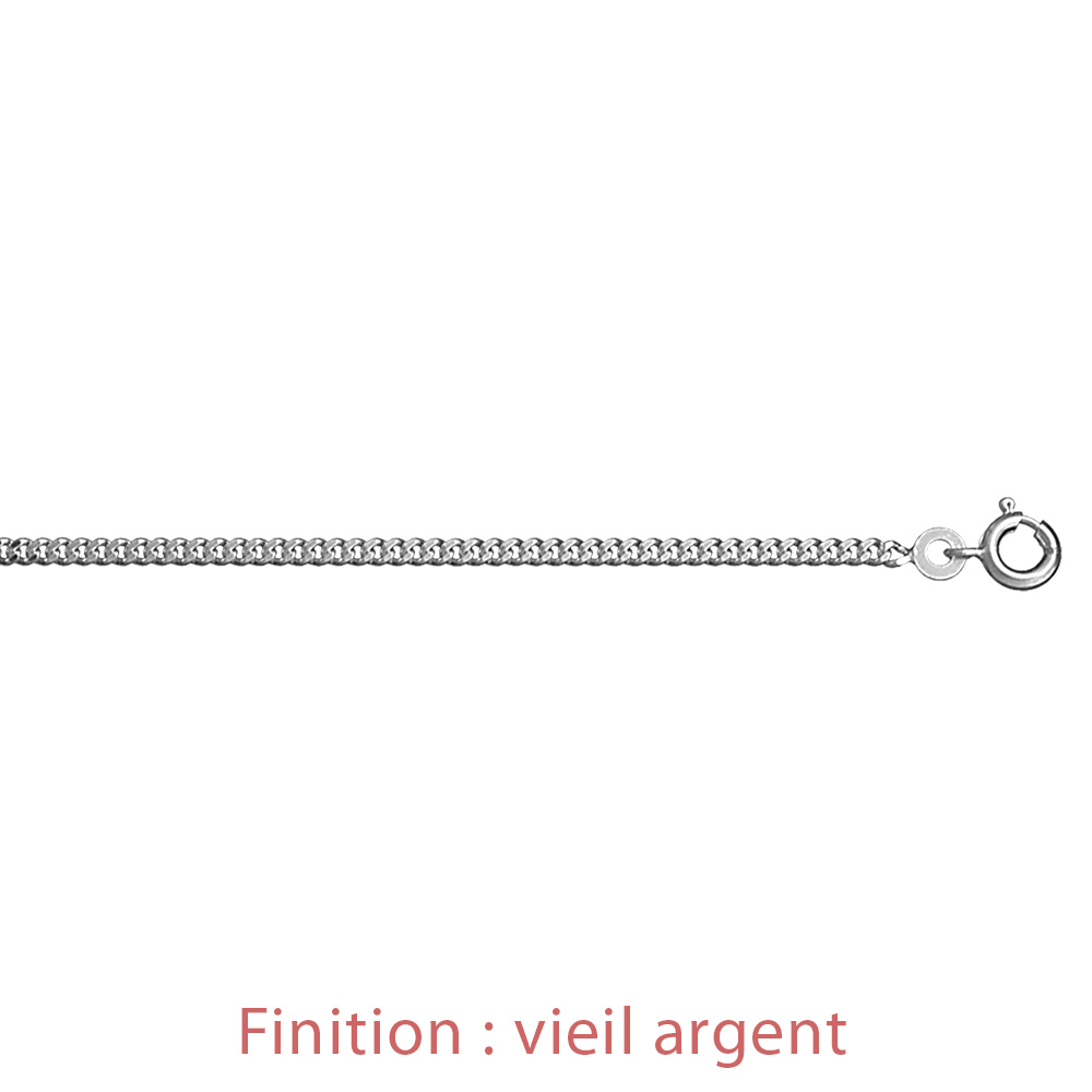 Cha�ne en argent maille serr�e largeur 2,1mm et longueur 45cm - Vue 3