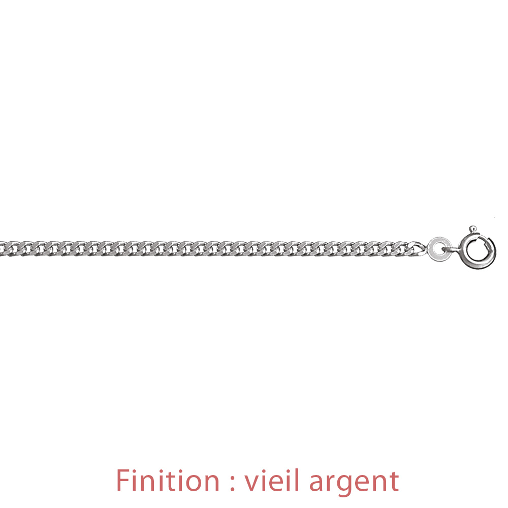 Cha�ne en argent maille serr�e largeur 2,5mm et longueur 50cm - Vue 3