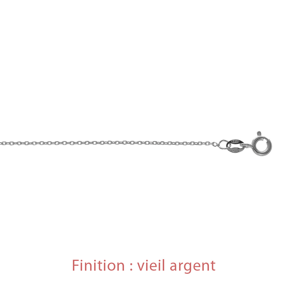 Cha�ne en argent maille for�at largeur 1mm et longueur 40cm - Vue 3