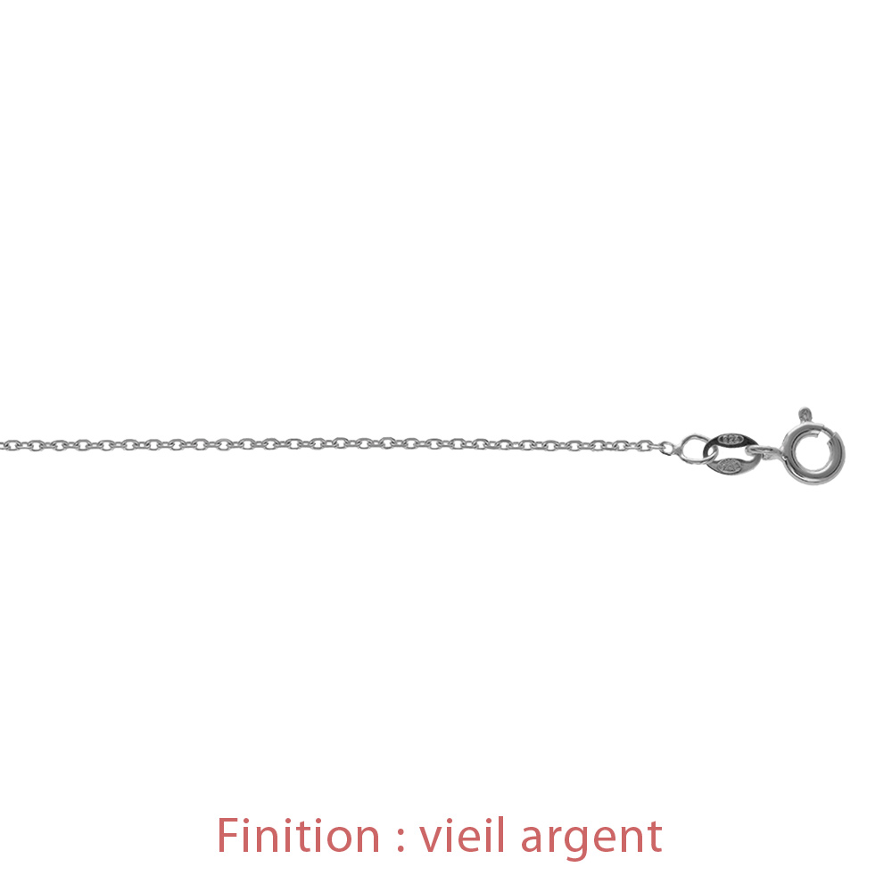 Cha�ne en argent maille for�at largeur 1mm et longueur 45cm - Vue 3
