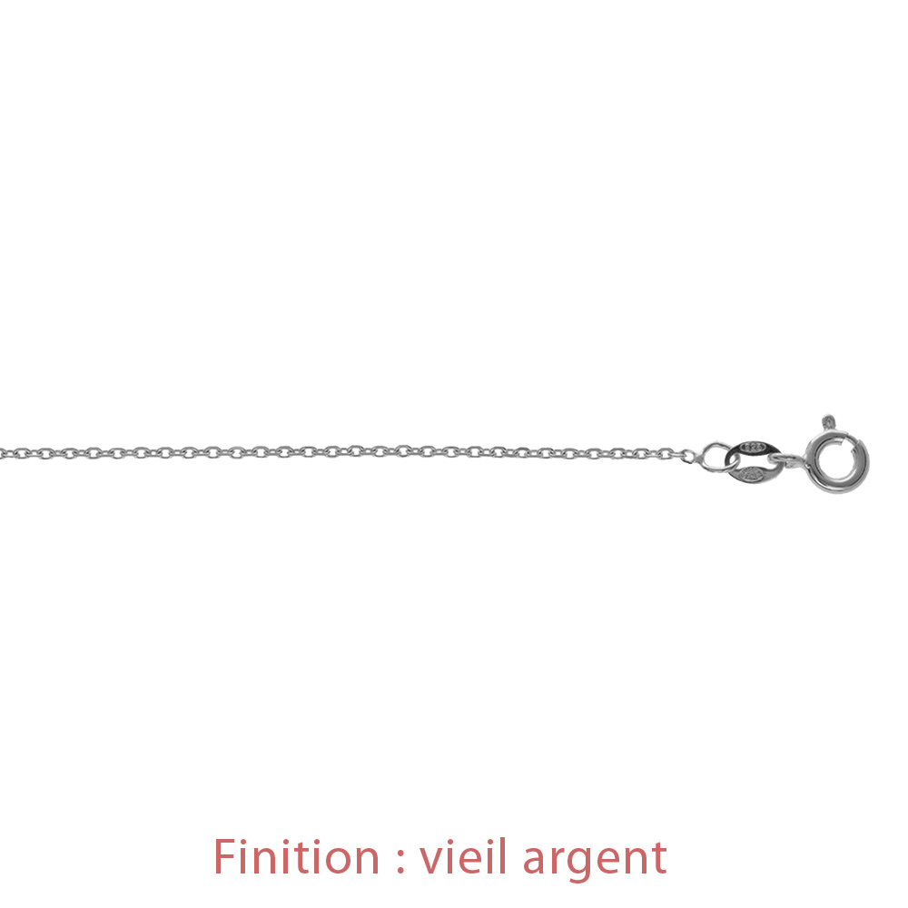 Cha�ne en argent maille for�at largeur 1mm et longueur 50cm - Vue 3