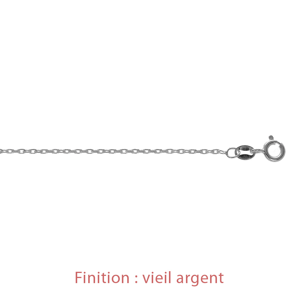 Cha�ne en argent maille for�at largeur 1,5mm et longueur 45cm - Vue 3