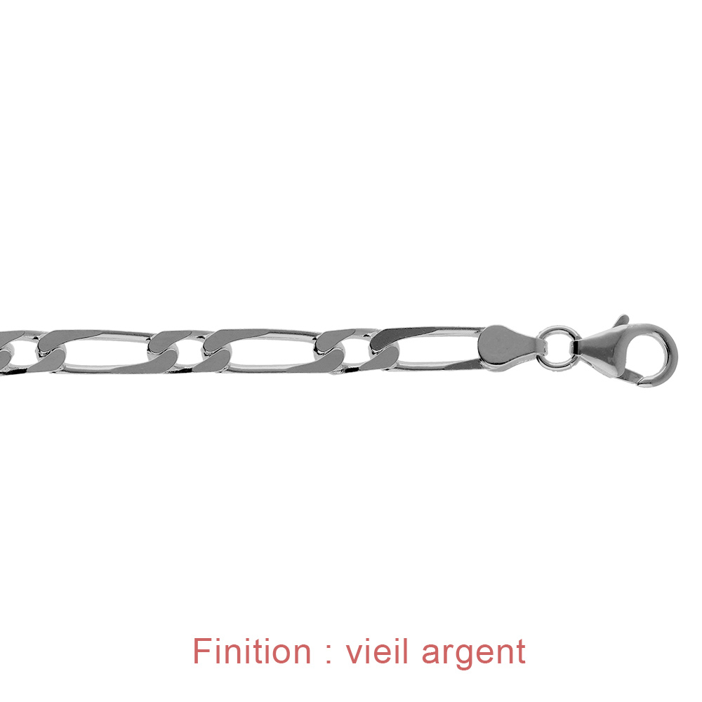 Bracelet en argent cha�ne maille figaro 1+1 largeur 4mm et longueur 18cm - Vue 3