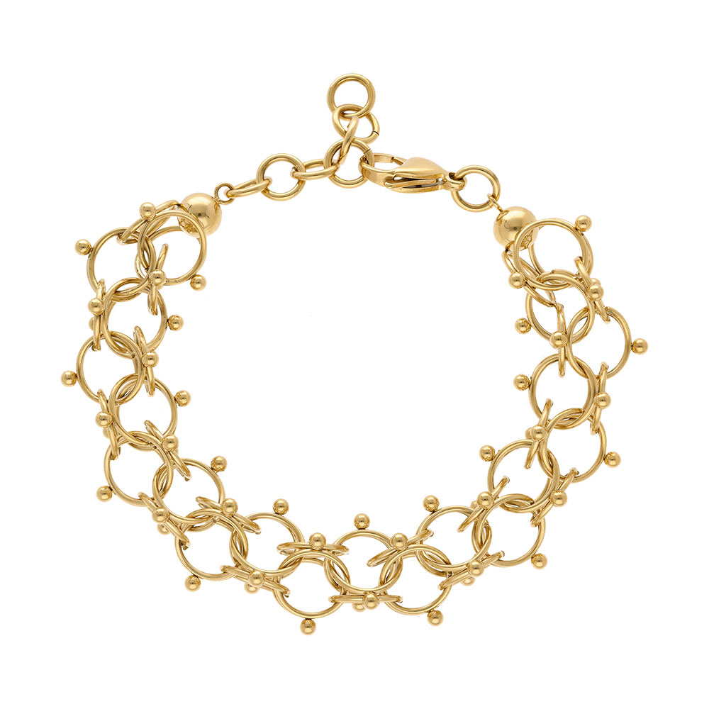 Bracelet en acier dor� maille \