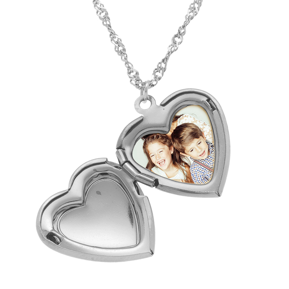 Collier en acier avec pendentif cassolette coeur - 45+10cm - Vue 3