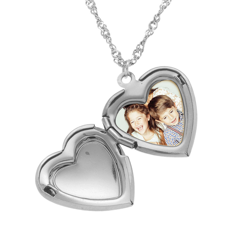Collier en acier avec pendentif cassolette coeur et arbre de vie - 45+10cm - Vue 3