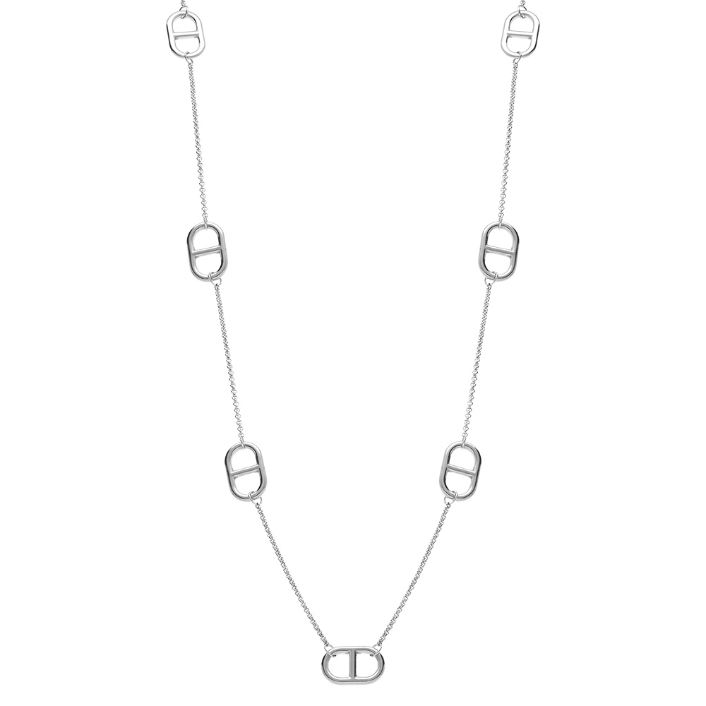 Collier en acier sautoir maille marine -  97+5cm - Vue 3