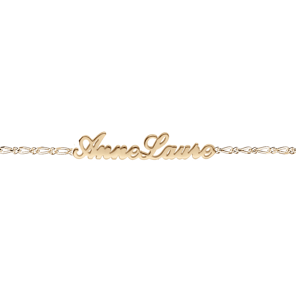 Bracelet en vermeil  maille 1+1 2mm , d�coupe anglaise - 18,5cm r�glage 17 - Vue 3