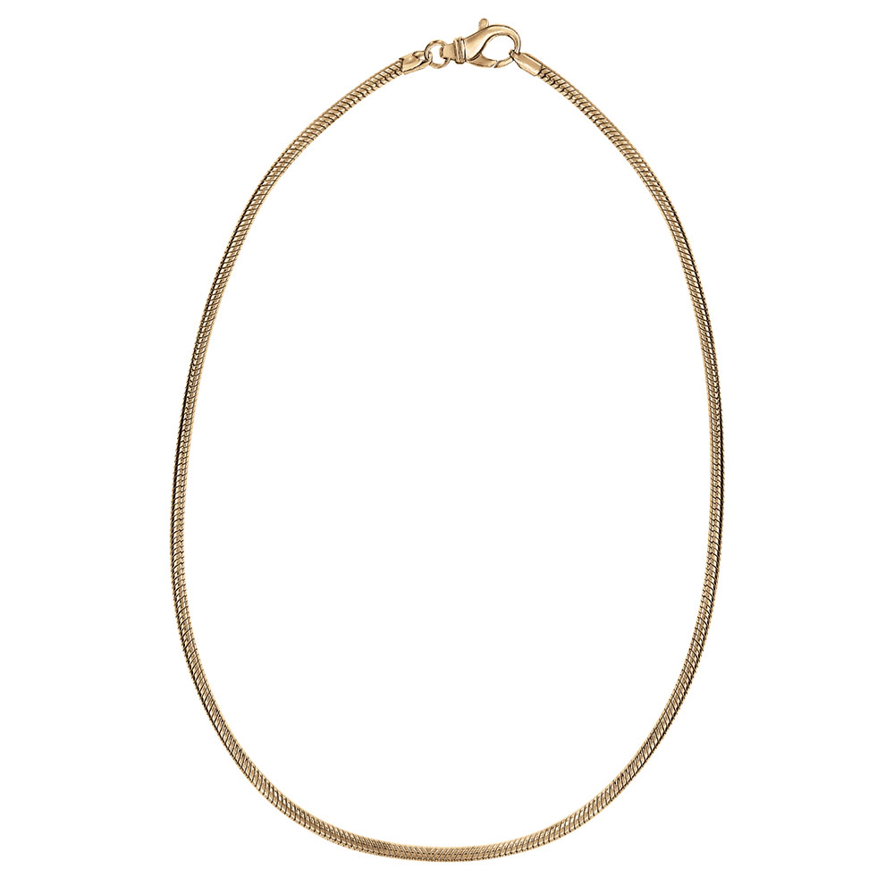 Collier en vermeil cha�ne tube serpent pour coulissant - 43cm fermoir mousqueton - Vue 3