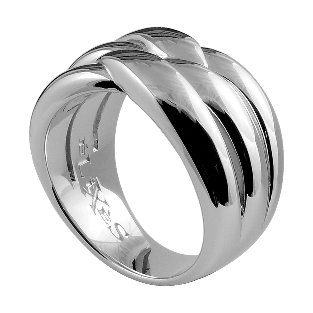 Bague Elix�s en argent massif 3 brins crois�s - Vue 3