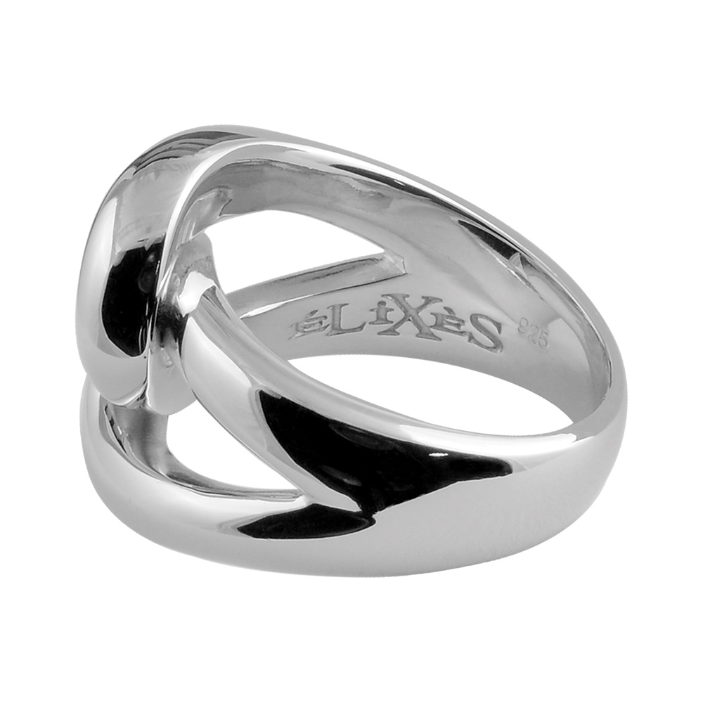Bague Elix�s en argent massif 2 boucles entrem�l�es - Vue 3