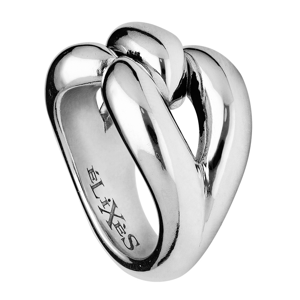 Bague Elix�s en argent rhodi� n�ud - Vue 3