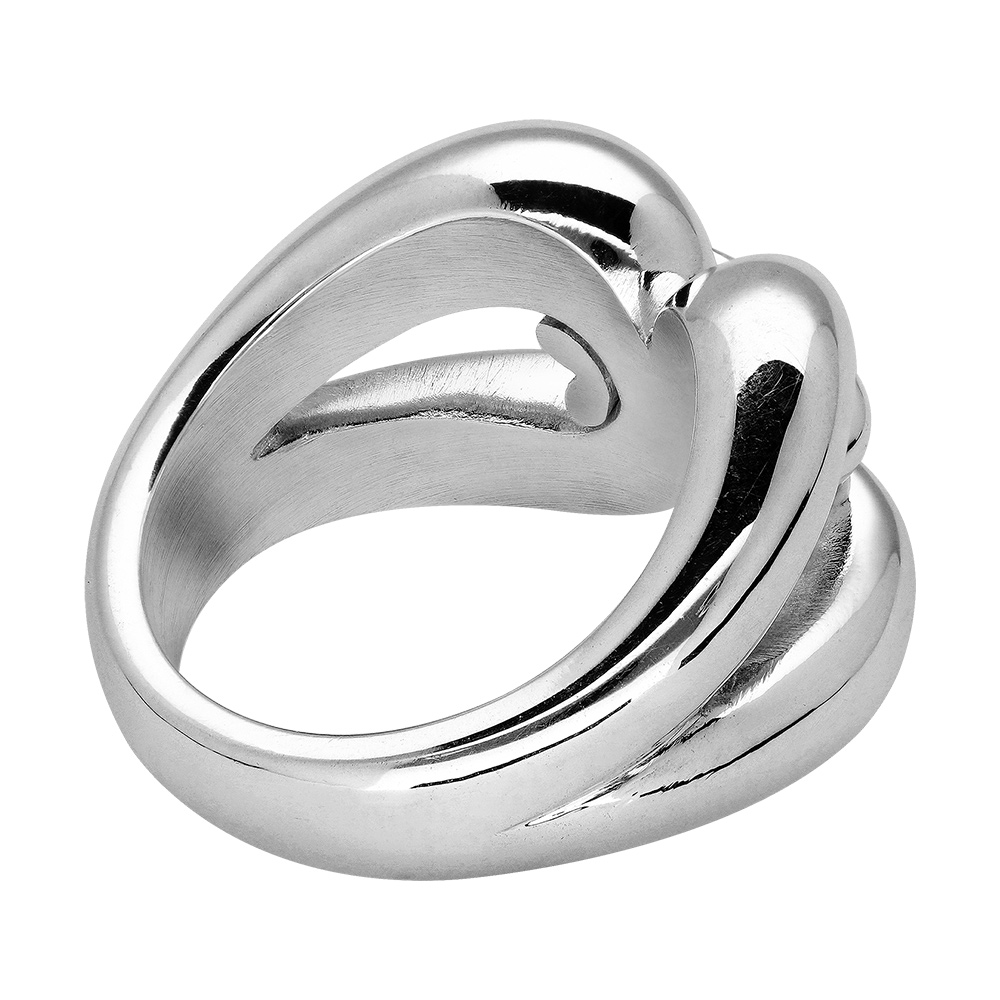 Bague Elix�s en argent rhodi� n�ud double lien - Vue 3