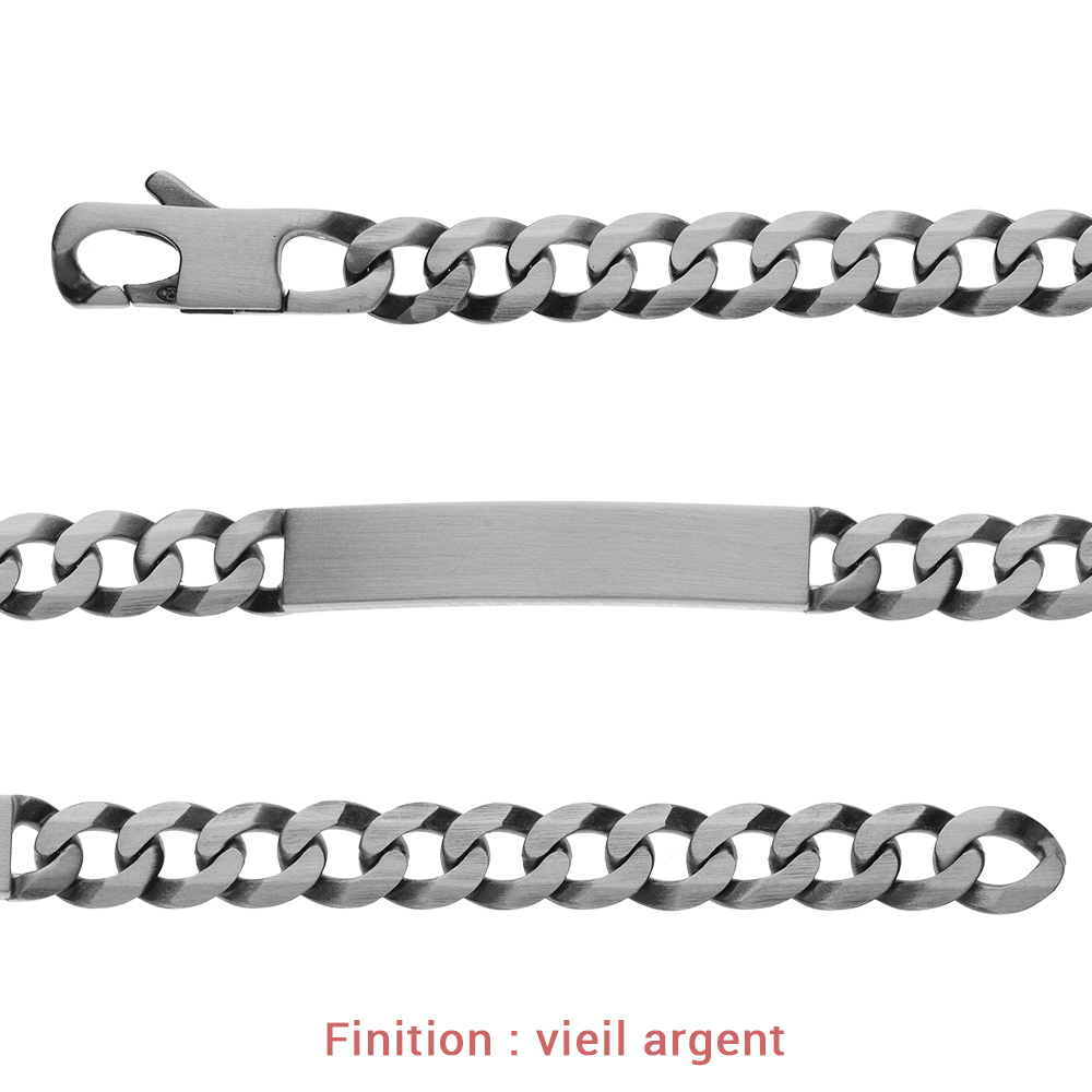 Gourmette en argent maille Hawa� largeur 7mm et longueur 20cm - Vue 4