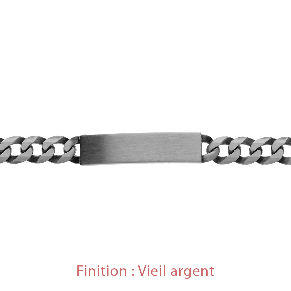 Gourmette en argent maille Hawa� largeur 8mm et longueur 21cm - Vue 4
