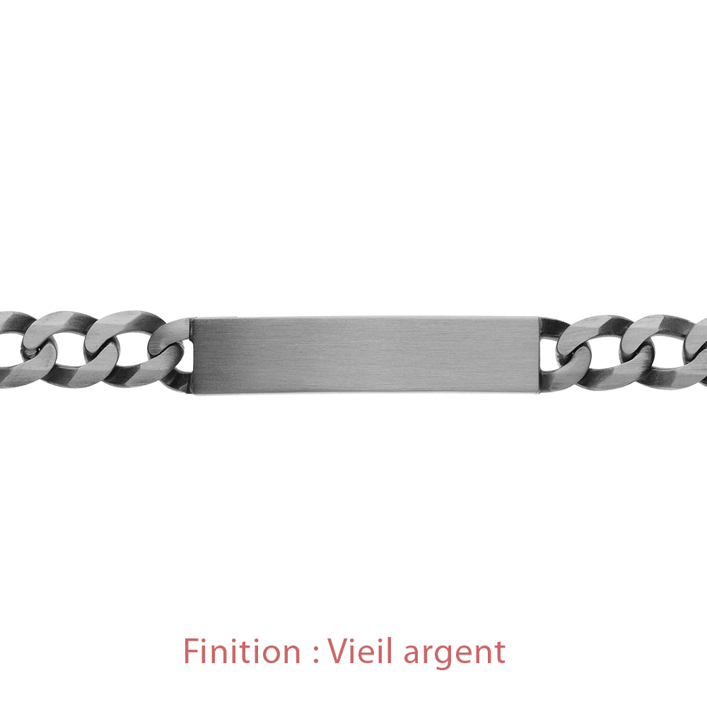 Gourmette en argent maille Hawa� largeur 9mm et longueur 21cm - Vue 4