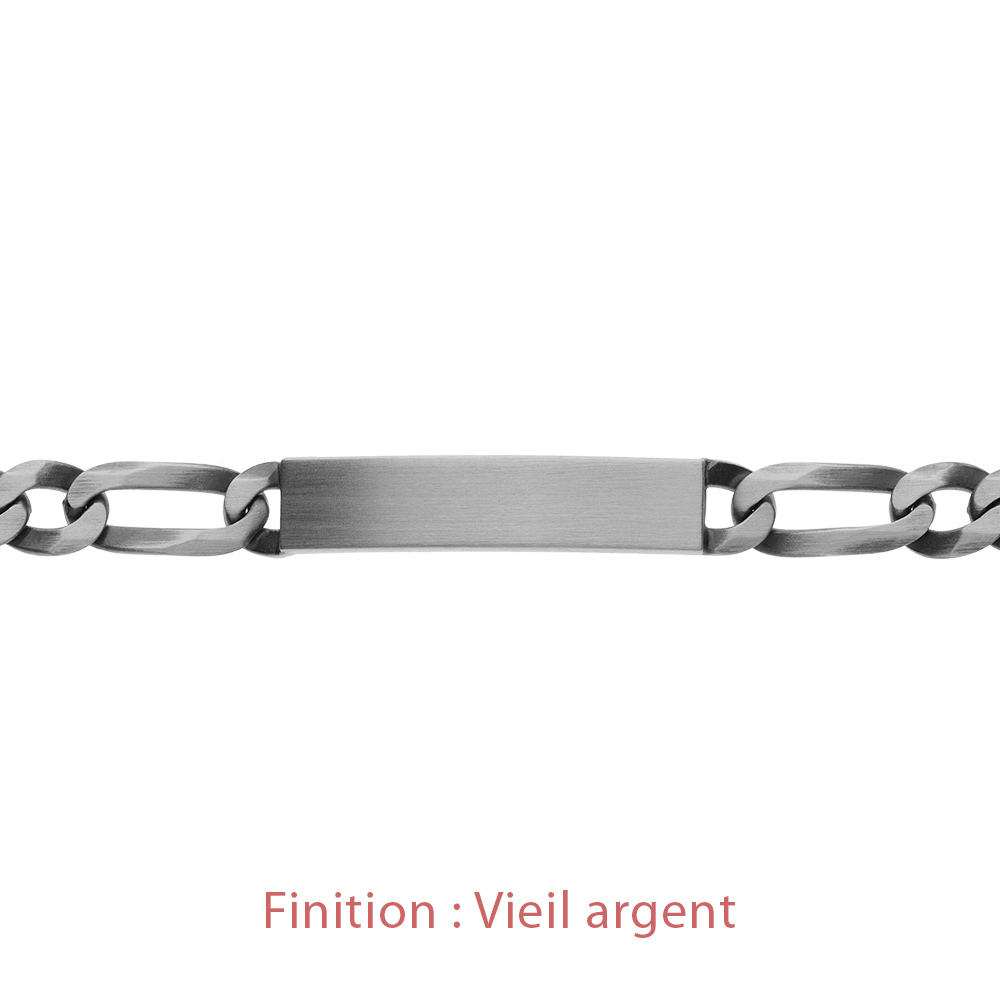 Gourmette en argent maille Hawa� 1+1 largeur 8mm et longueur 21cm - Vue 4