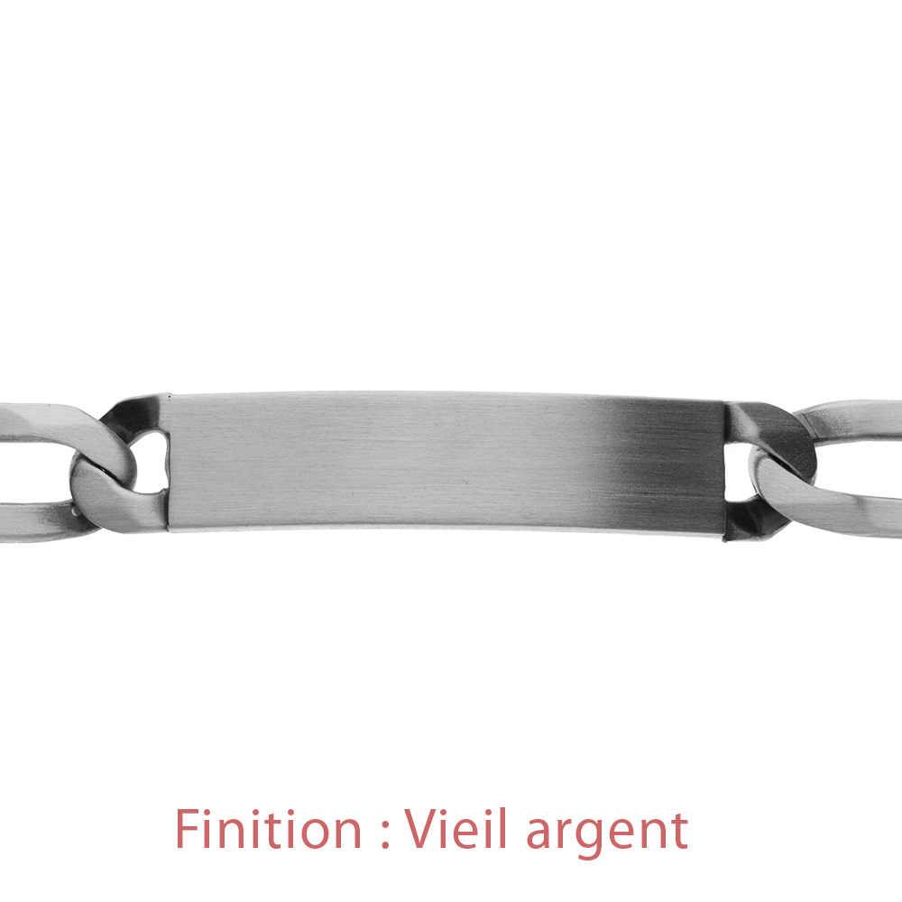 Gourmette en argent maille Hawa� 1+1 largeur 10mm et longueur 21cm - Vue 4