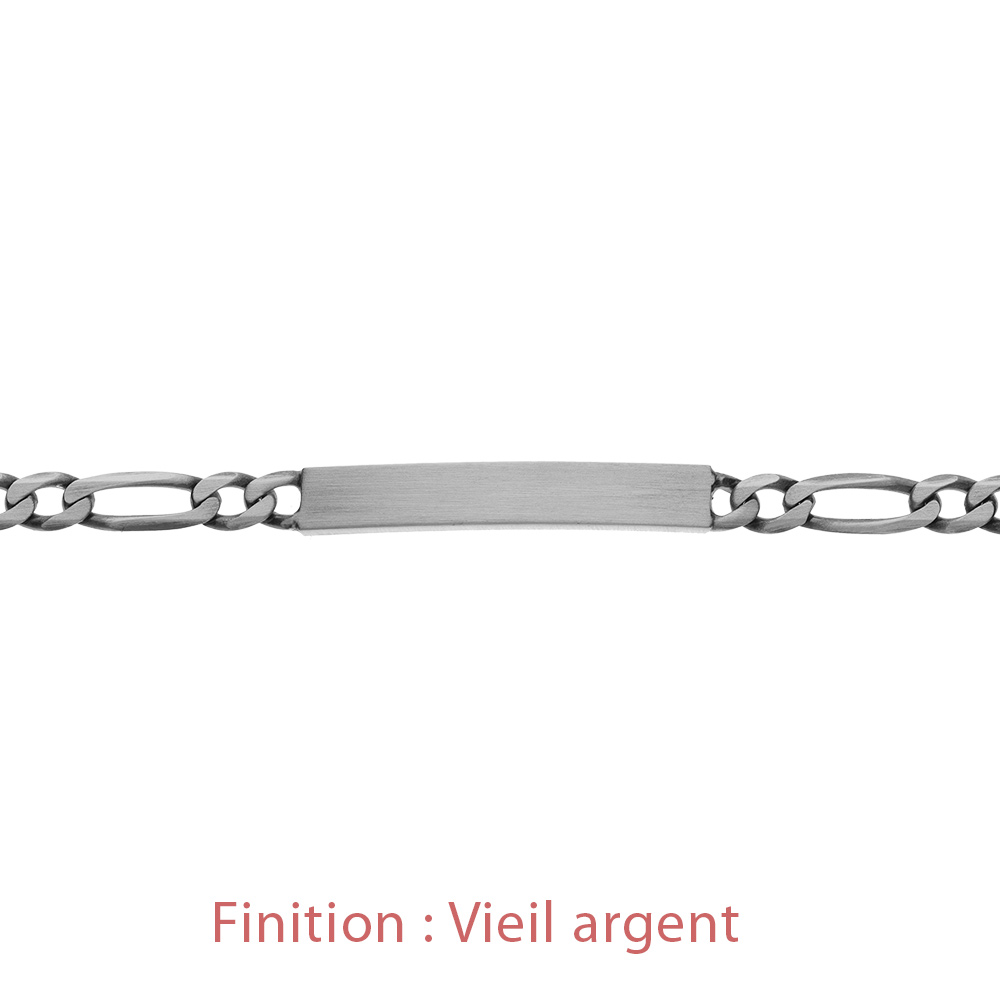 Gourmette en argent maille Hawa� 1+3 largeur 5mm et longueur 18cm - Vue 4