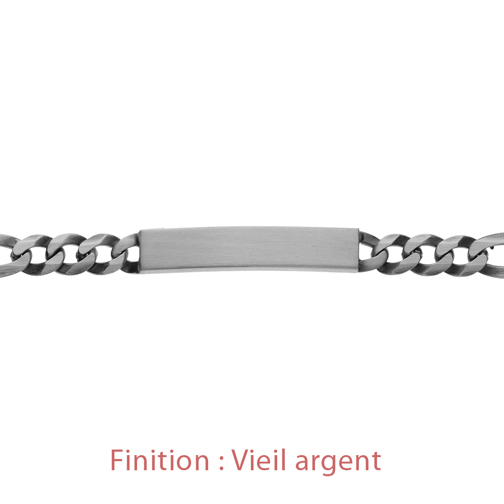 Gourmette en argent maille Hawa� 1+3 largeur 6mm et longueur 18cm - Vue 4