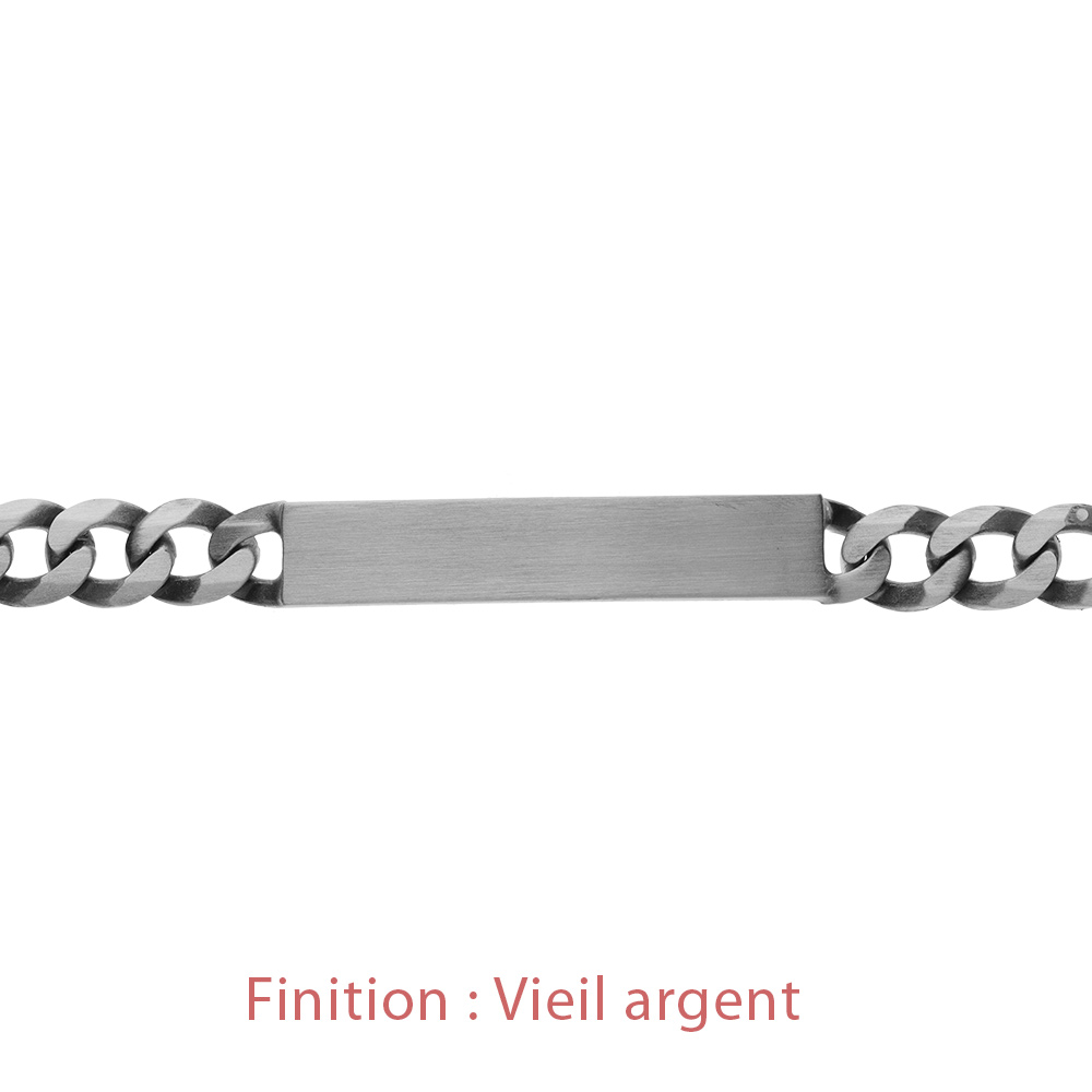 Gourmette en argent maille Hawa� 1+3 largeur 7mm et longueur 20cm - Vue 4