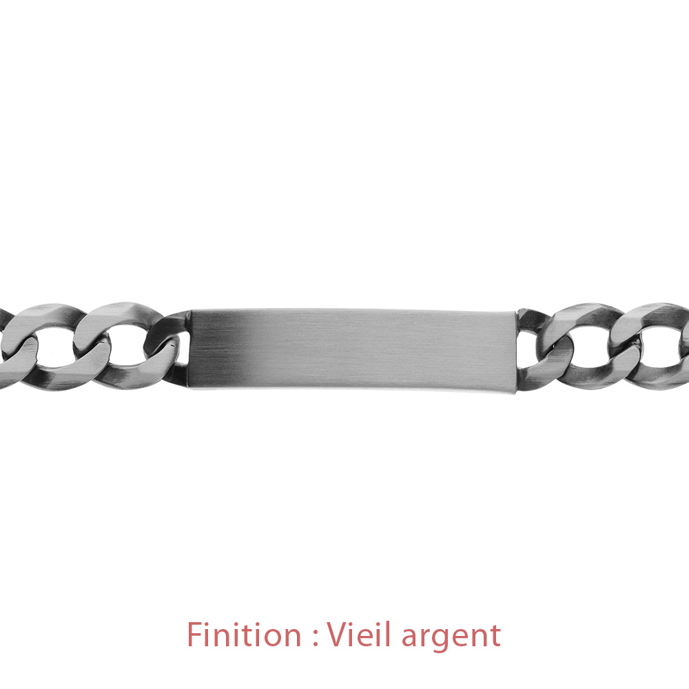 Gourmette en argent maille Hawa� 1+3 largeur 10mm et longueur 21cm - Vue 4