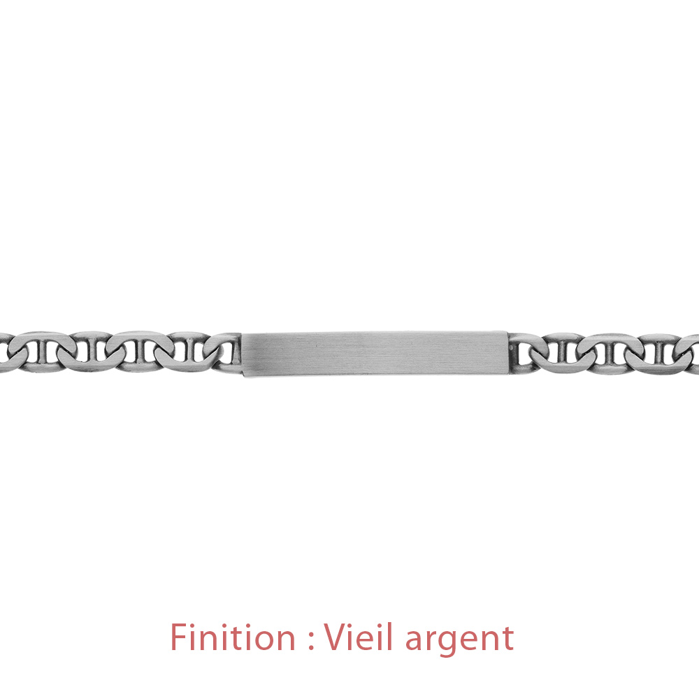 Gourmette en argent maille marine largeur 4mm et longueur 18cm - Vue 4