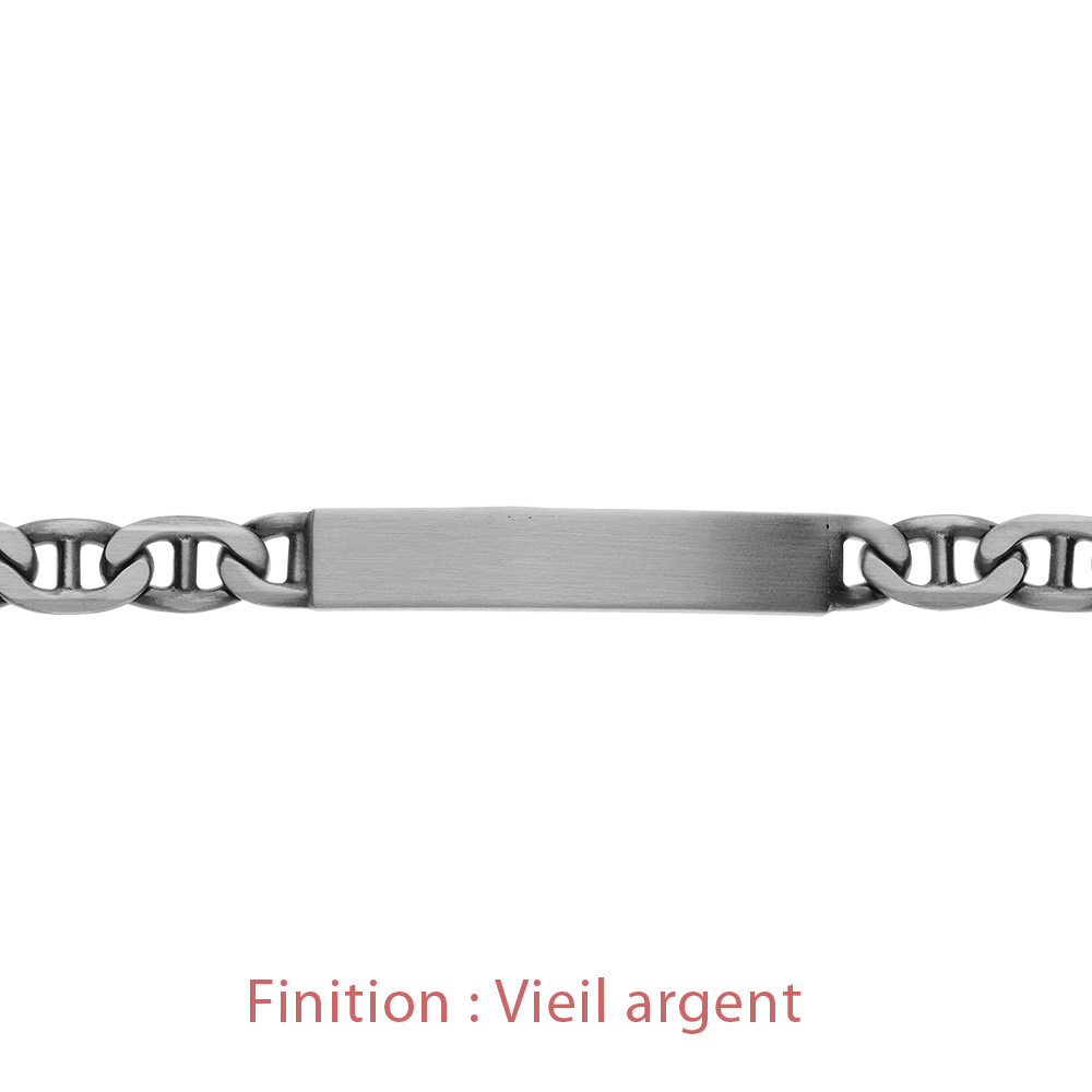 Gourmette en argent maille marine largeur 7mm et longueur 20cm - Vue 4