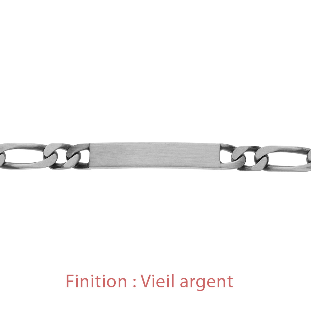 Gourmette en argent maille figaro 1+1 largeur 6mm et longueur 18cm - Vue 4