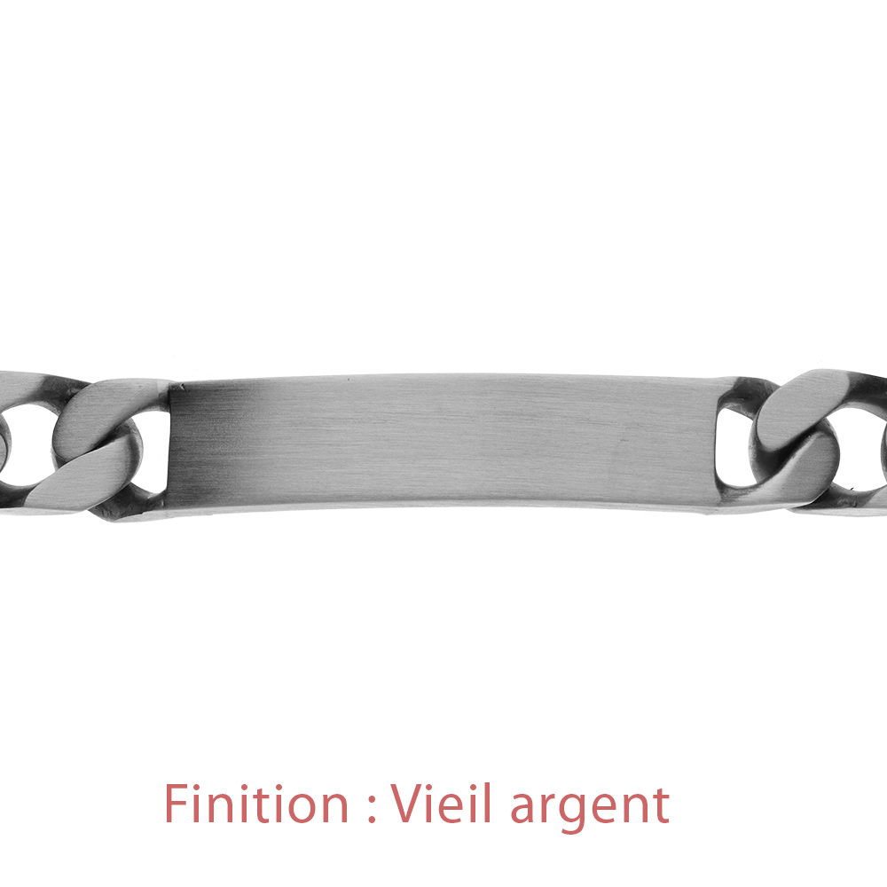 Gourmette en argent maille figaro 1+3 largeur 10mm et longueur 21cm - Vue 4