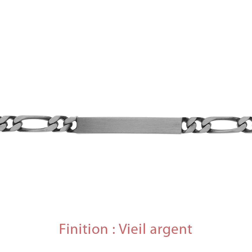 Gourmette en argent maille figaro 1+3 largeur 5mm et longueur 18cm - Vue 4