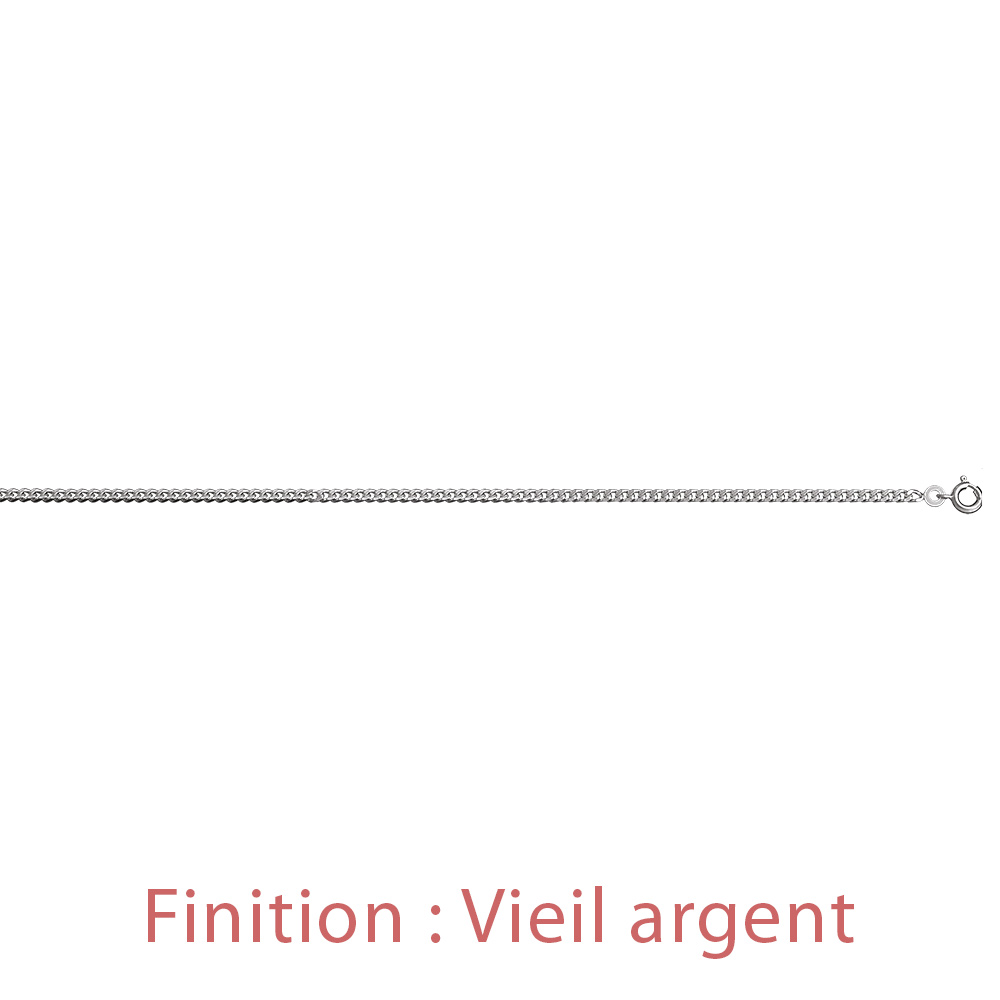 Cha�ne en argent maille serr�e largeur 2,5mm et longueur 45cm - Vue 4