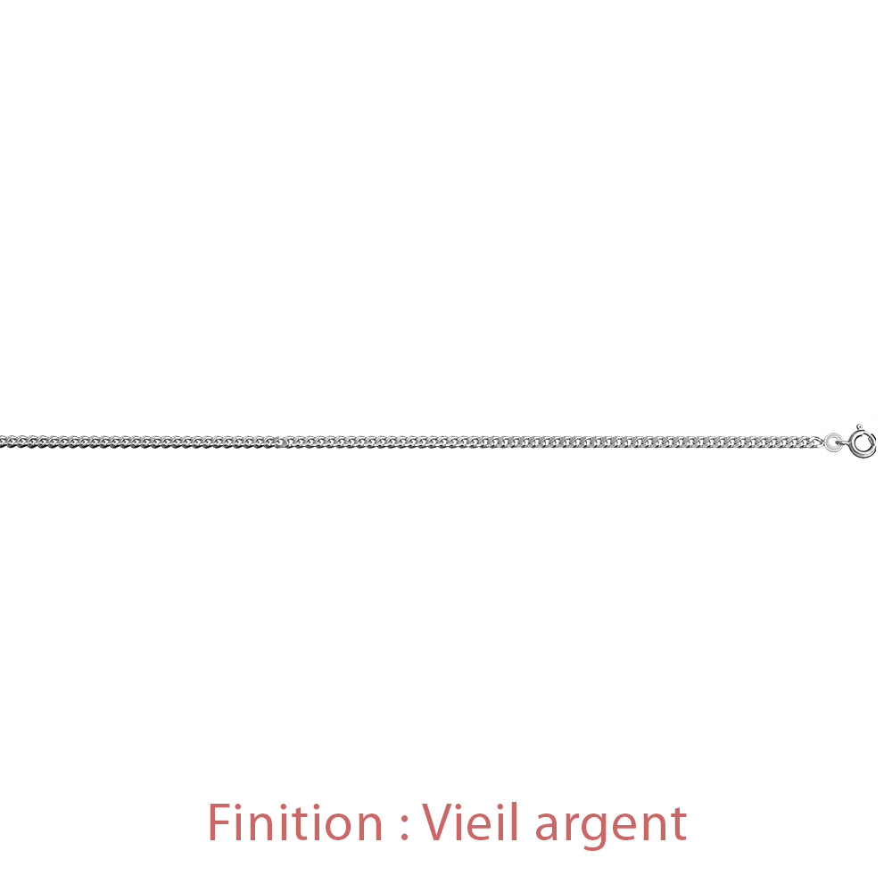 Cha�ne en argent maille serr�e largeur 2,5mm et longueur 50cm - Vue 4