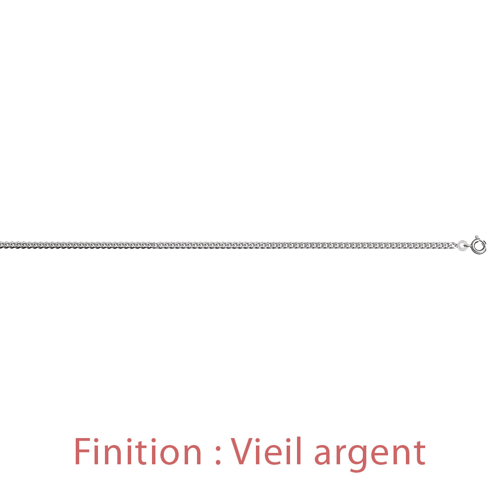 Cha�ne en argent maille serr�e largeur 2,5mm et longueur 55cm - Vue 4