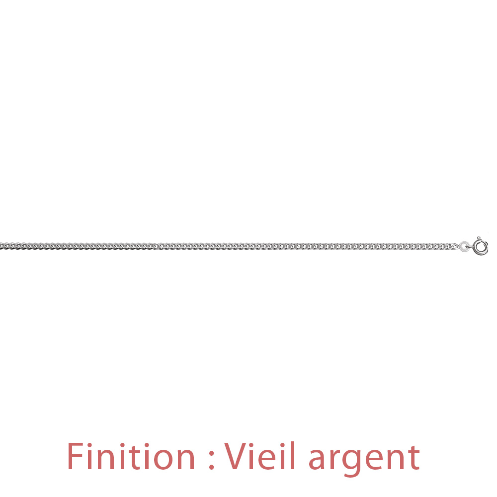 Cha�ne en argent maille serr�e largeur 2,5mm et longueur 60cm - Vue 4