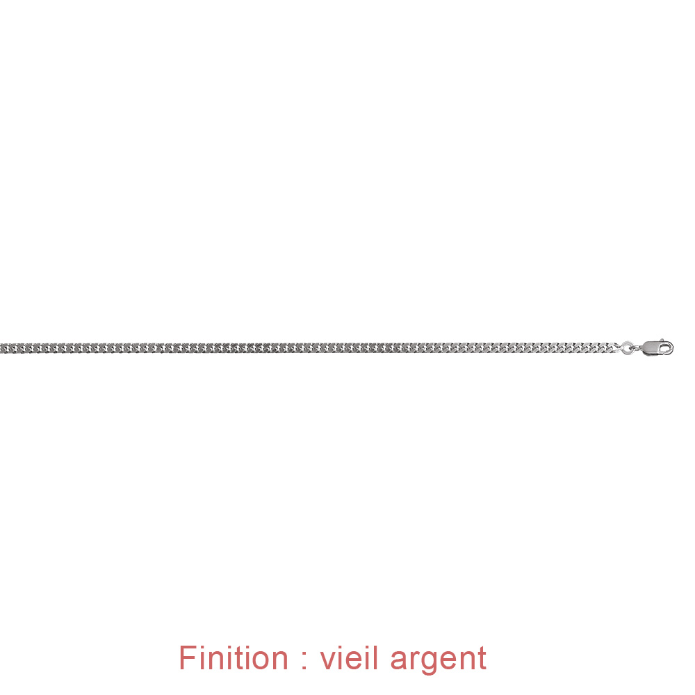 Cha�ne en argent maille serr�e largeur 2.7mm et longueur 60cm - Vue 4