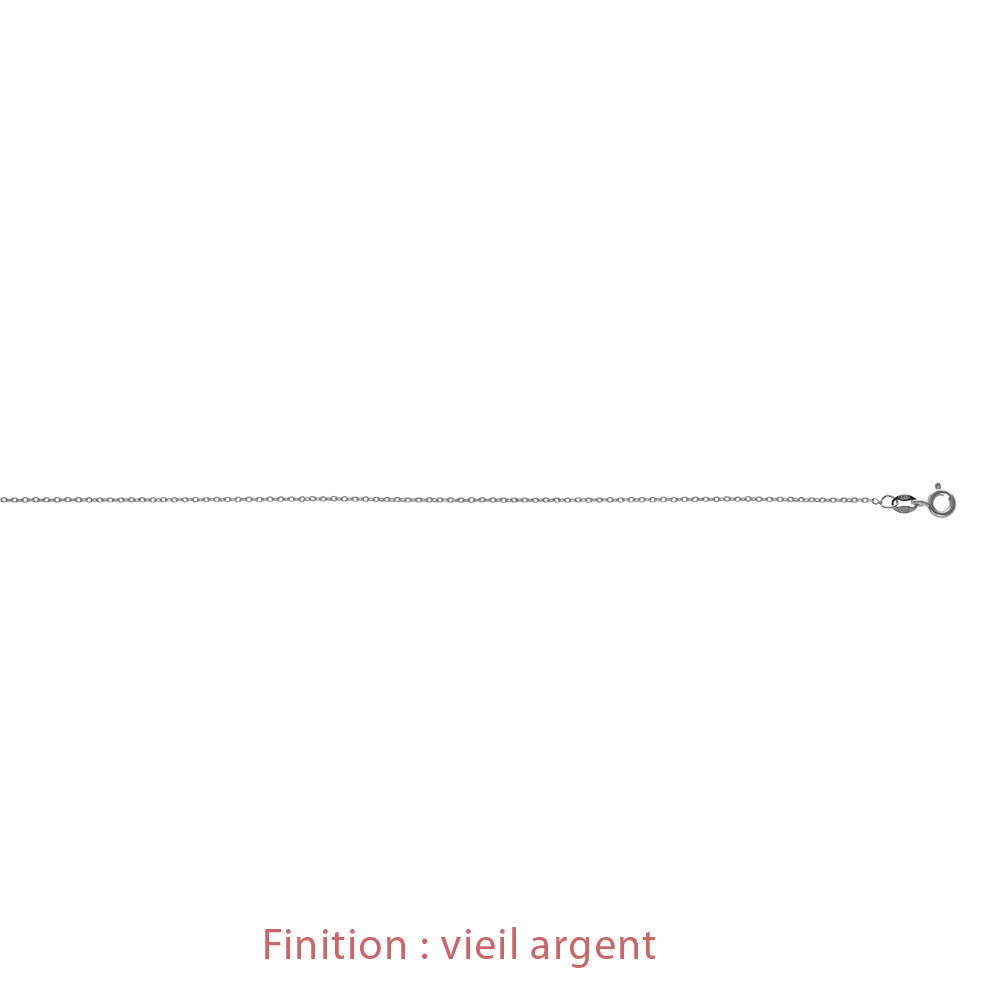 Cha�ne en argent maille for�at largeur 1mm et longueur 40cm - Vue 4