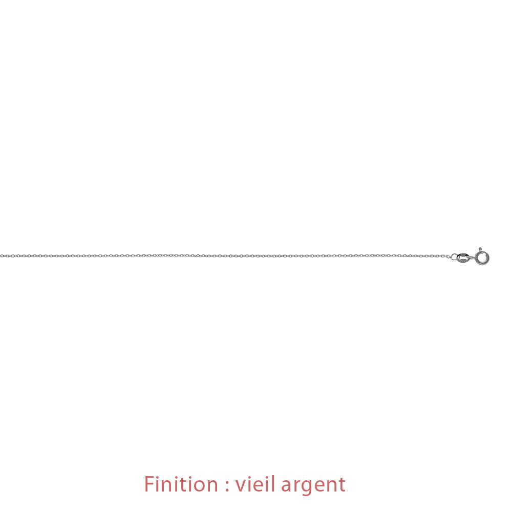 Cha�ne en argent maille for�at largeur 1mm et longueur 50cm - Vue 4