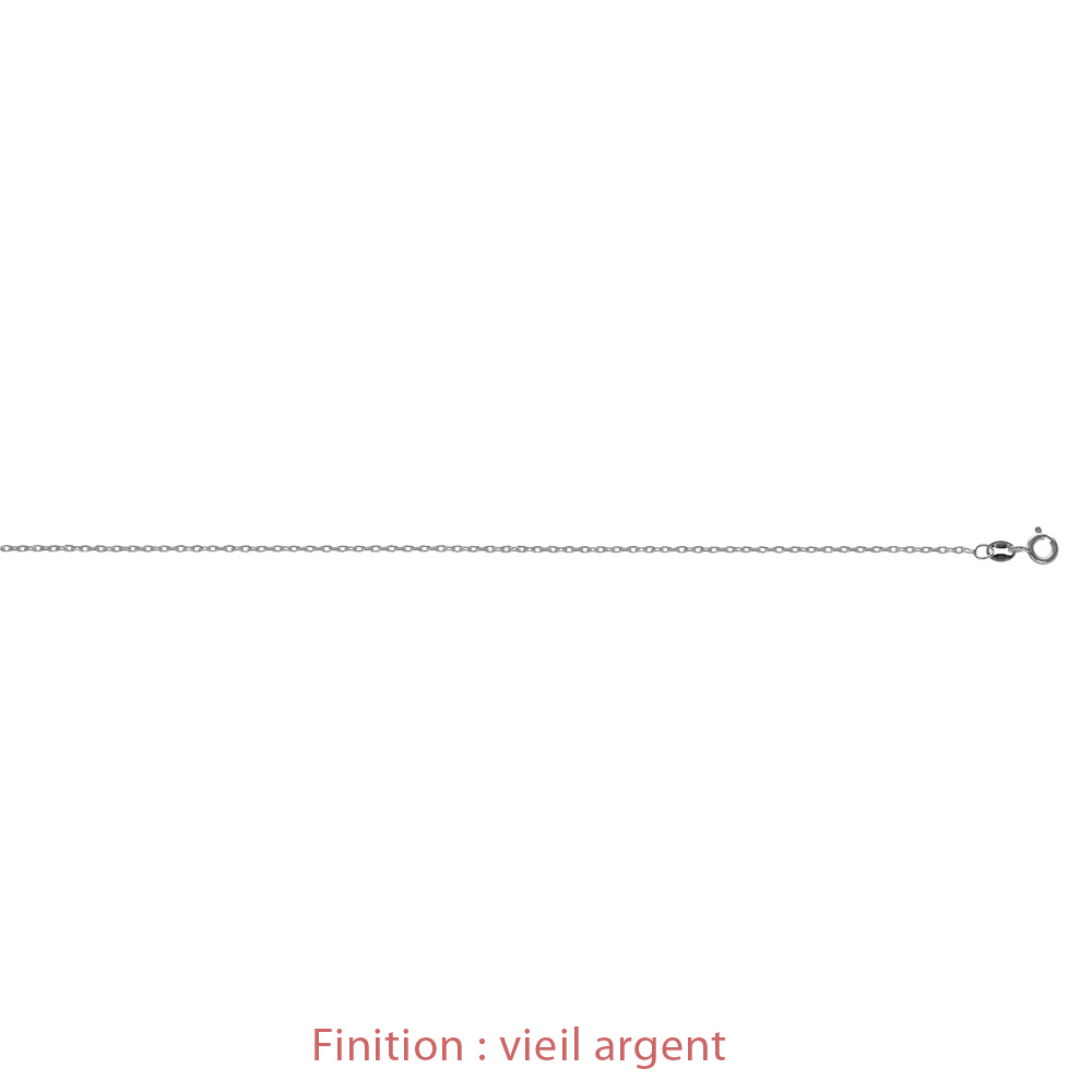 Cha�ne en argent maille for�at largeur 1,5mm et longueur 40cm - Vue 4