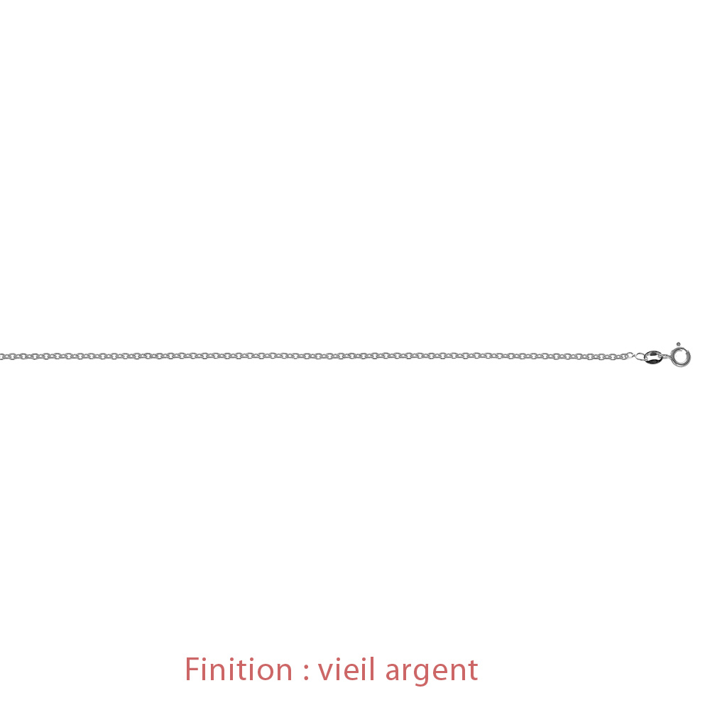 Cha�ne en argent maille for�at largeur 2mm et longueur 45cm - Vue 4